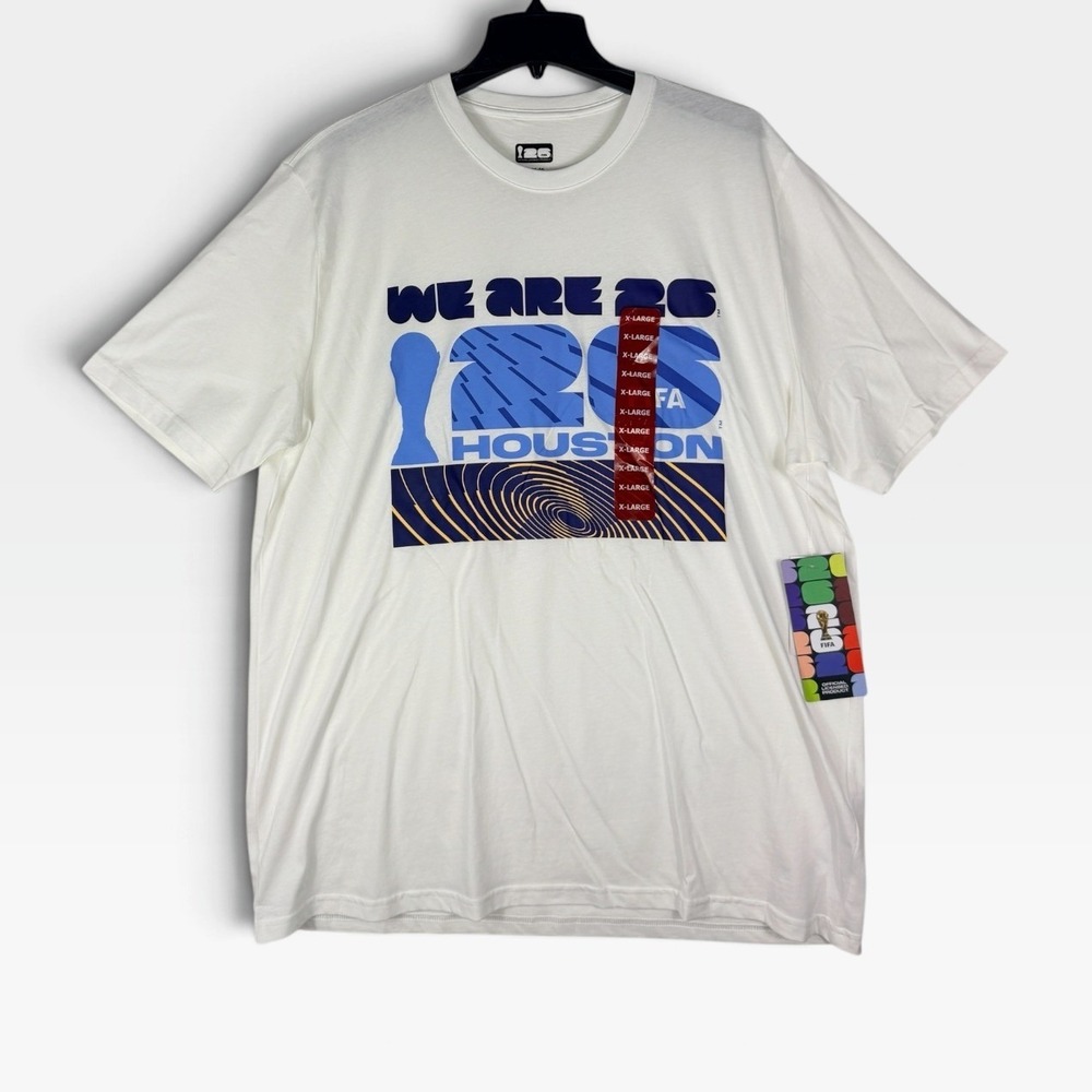 FIFA T-Shirt We Are 26 Houston Mens XL White Graphic World Cup NEW